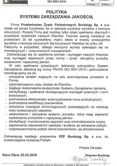 POLITYKA JAKOŚCI PŻP BURDZIAG SP Z O O